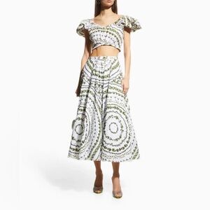 Giambattista Valli Eyelet Green and White Crop Top